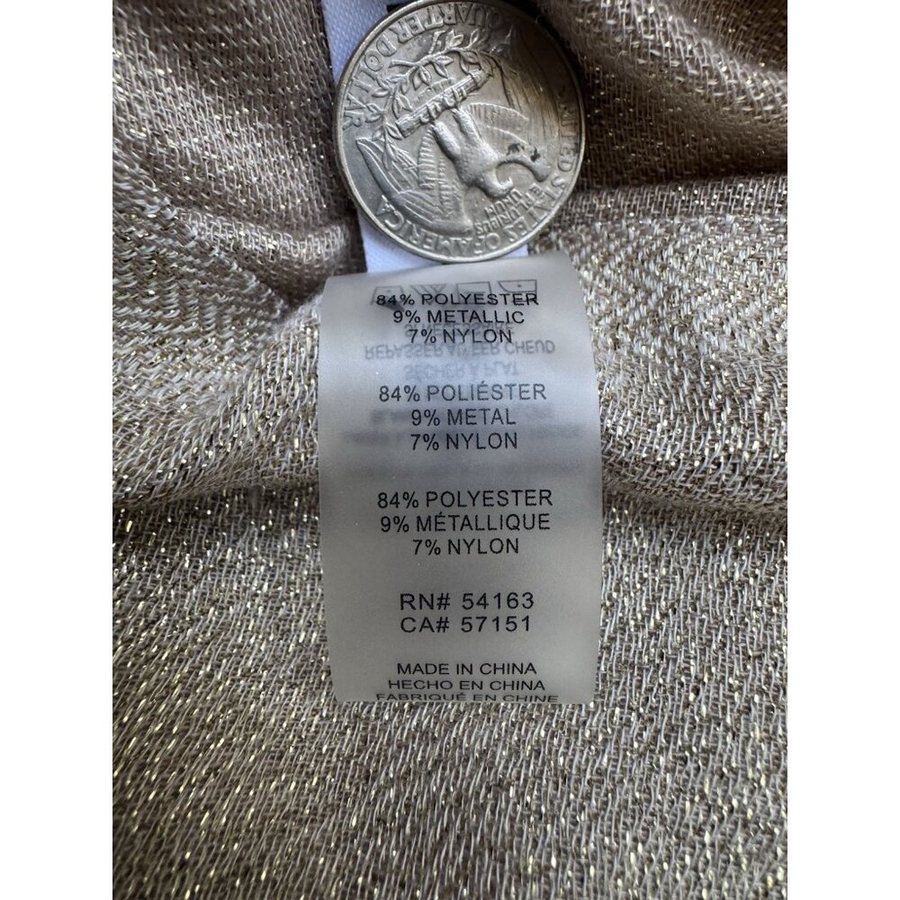Calvin Klein Solid Gold Metallic Wrap Scarf Swimsuit CoverUp Oversized Nordstrom - Picture 9 of 12